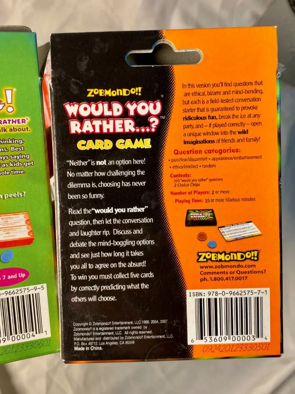Zobmondo You Gotta Be Kidding + Would You Rather Card Games